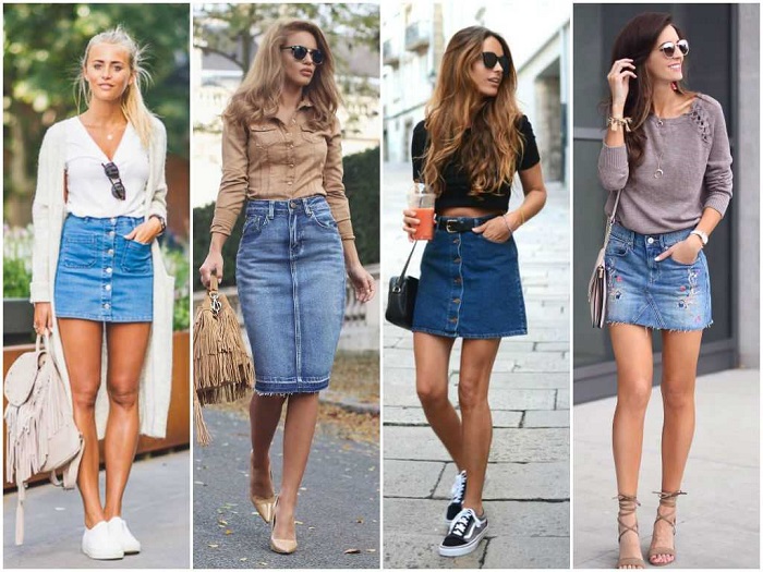 Стильные летние образы с джинсовой юбкой, интересные фото-идеи